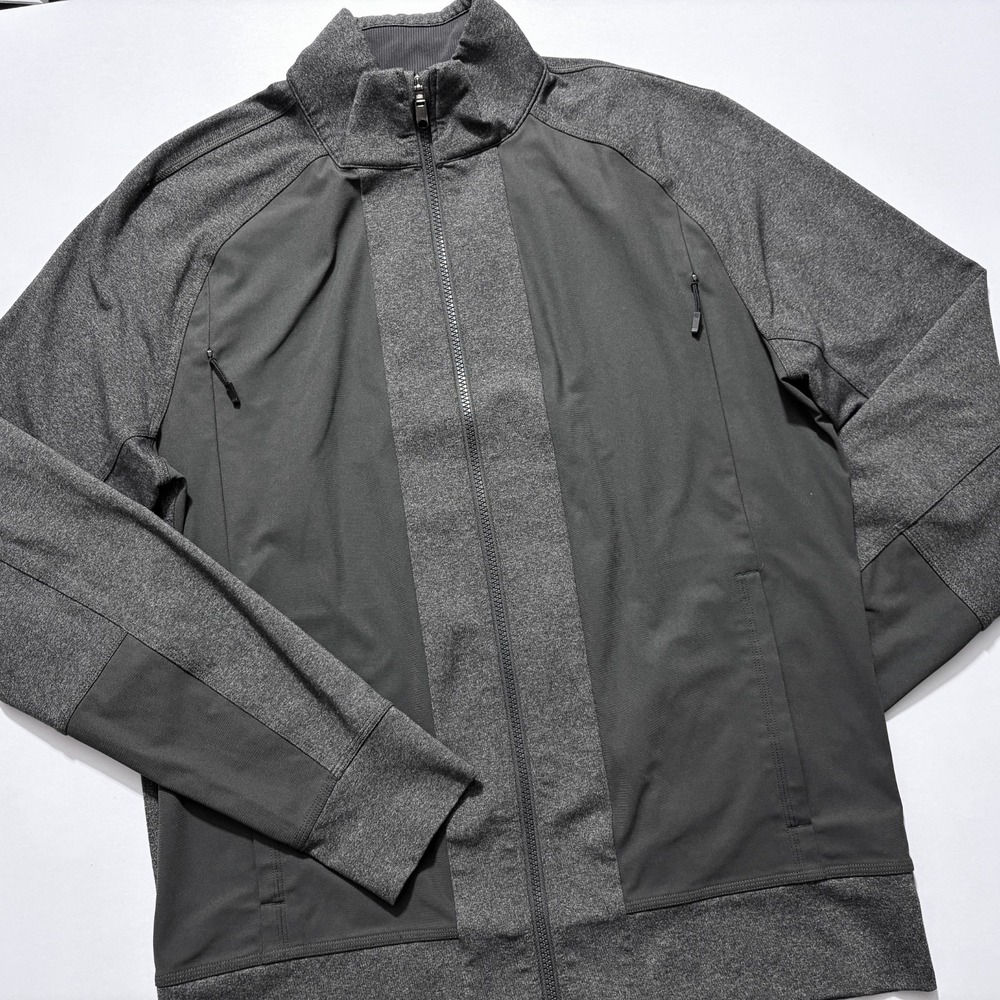 Lululemon Full Zip Jacket Gray Athletic Track Activewear Gym Sweat Mens L Large